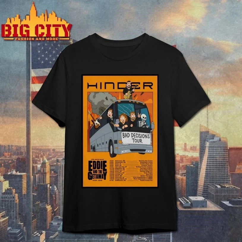 Hinder Bad Decisions 2026 Shows Poster - Adult & Kids T-Shirts, Sweatshirts & Hoodies apparel design preview 1