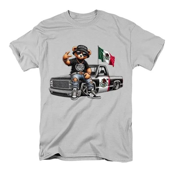 Hip Hop Mexican Bear Teddy Cool Pickup Truck Full - Adult & Kids T-Shirts, Sweatshirts & Hoodies apparel design preview 1
