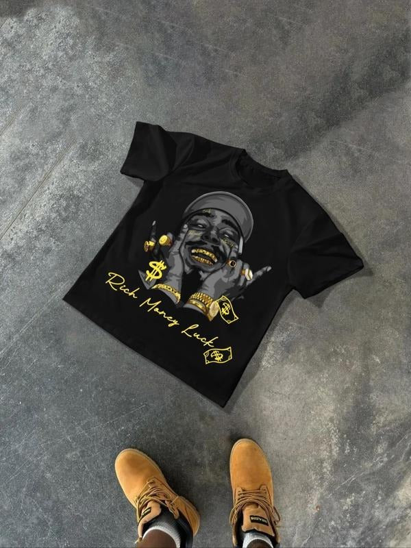 Hiphop Gold Rich Money Print Short Sleeve Street - Adult & Kids T-Shirts, Sweatshirts & Hoodies apparel design preview 1