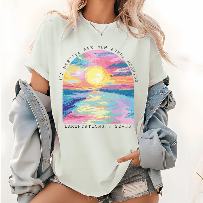 His Mercies New Every Morning Pattern Bible - Adult & Kids T-Shirts, Sweatshirts & Hoodies apparel design preview 1