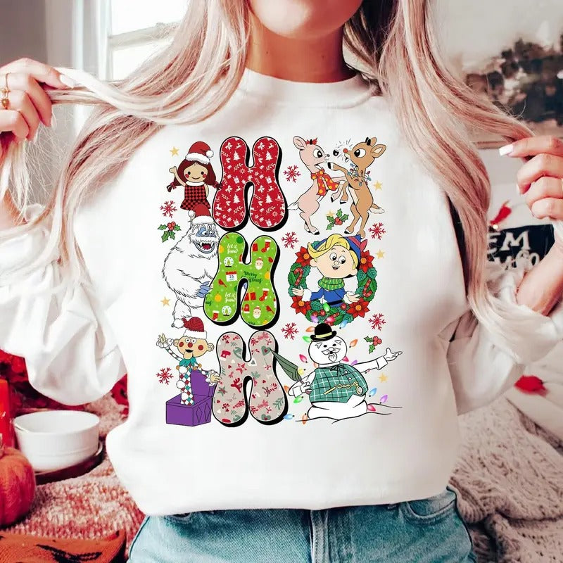 Ho Rudolph Red Nosed Reindeer Movie Snowman - Adult & Kids T-Shirts, Sweatshirts & Hoodies apparel design preview 1