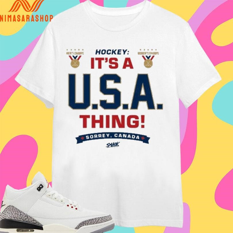 Hockey It’s A Usa Things Sorrey Canada Gold - Adult & Kids T-Shirts, Sweatshirts & Hoodies apparel design preview 1