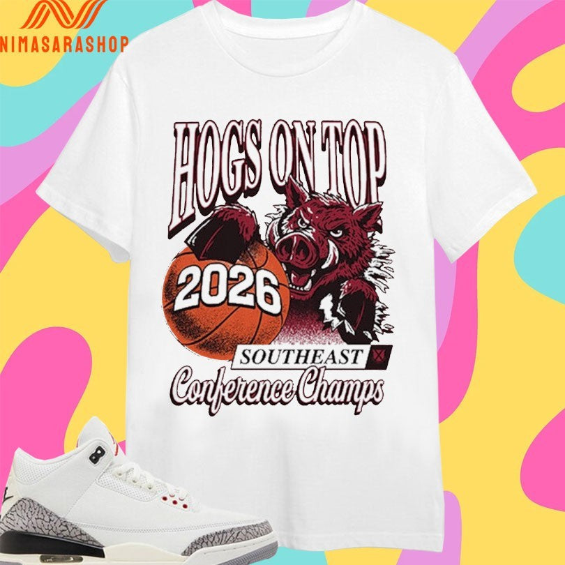Hogs On Top 2026 Southeast Conference Champs - Adult & Kids T-Shirts, Sweatshirts & Hoodies apparel design preview 1