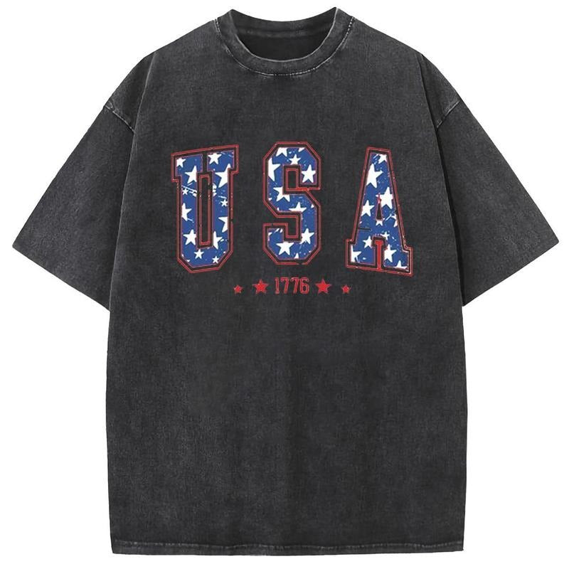 Holafish Acid Wash USA Printed Half Short Sleeves - Adult & Kids T-Shirts, Sweatshirts & Hoodies apparel design preview 1