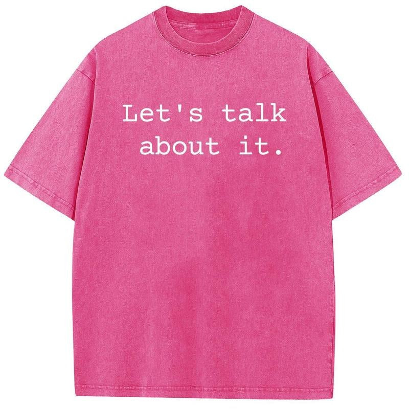 Holafish Acid Washed Let'S Talk Print Half Short - Adult & Kids T-Shirts, Sweatshirts & Hoodies apparel design preview 1