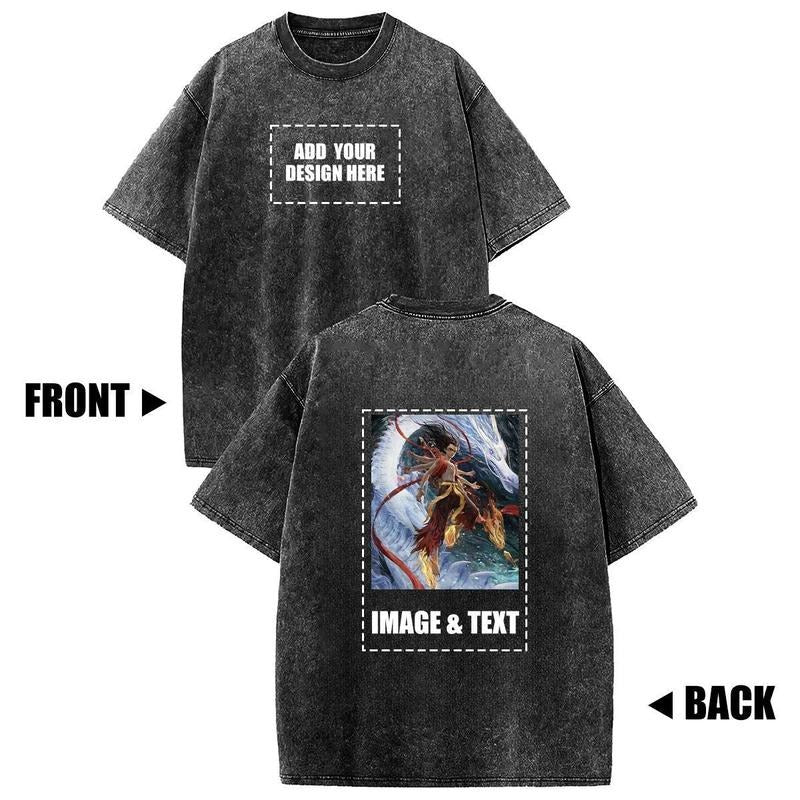 Holafish Custom Acid Wash Add Your Own Photo Text - Adult & Kids T-Shirts, Sweatshirts & Hoodies apparel design preview 1