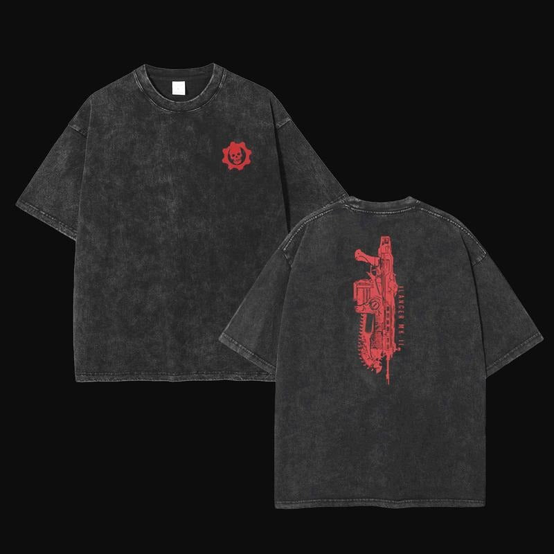 Holafish Gears War Lancer Double Printed Acid Washed - Adult & Kids T-Shirts, Sweatshirts & Hoodies apparel design preview 1