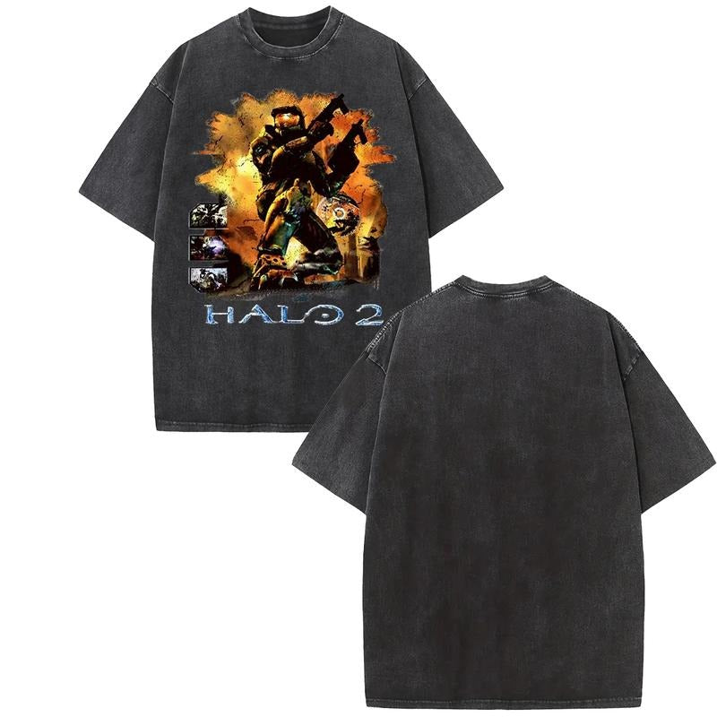 Holafish Halo 2 Washed Acid Lightweight Cotton Game - Adult & Kids T-Shirts, Sweatshirts & Hoodies apparel design preview 1