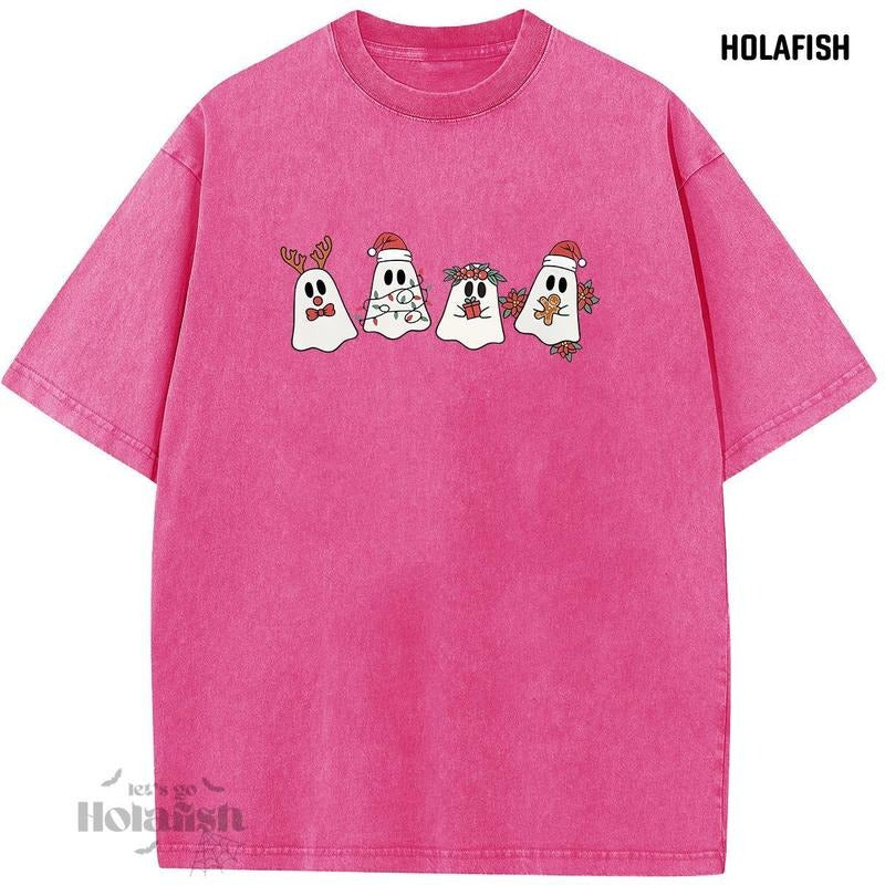 Holafish Acid Washed Adorable Elf Snowflake Print - Adult & Kids T-Shirts, Sweatshirts & Hoodies apparel design preview 1