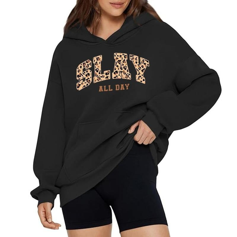 Holafish SLAY ALL DAY Casual Leopard Print Seasons - Adult & Kids T-Shirts, Sweatshirts & Hoodies apparel design preview 1