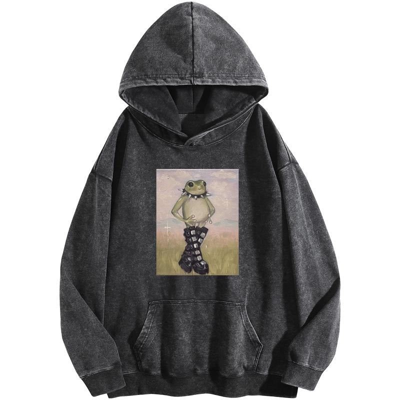 Holafish Rocking Frog Print Acid Wash Vintage Loose - Adult & Kids T-Shirts, Sweatshirts & Hoodies apparel design preview 1