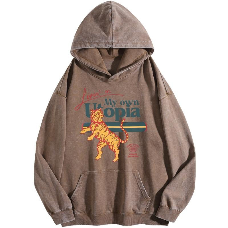 Holafish My Own Utopia Print Acid Wash Vintage Loose - Adult & Kids T-Shirts, Sweatshirts & Hoodies apparel design preview 1