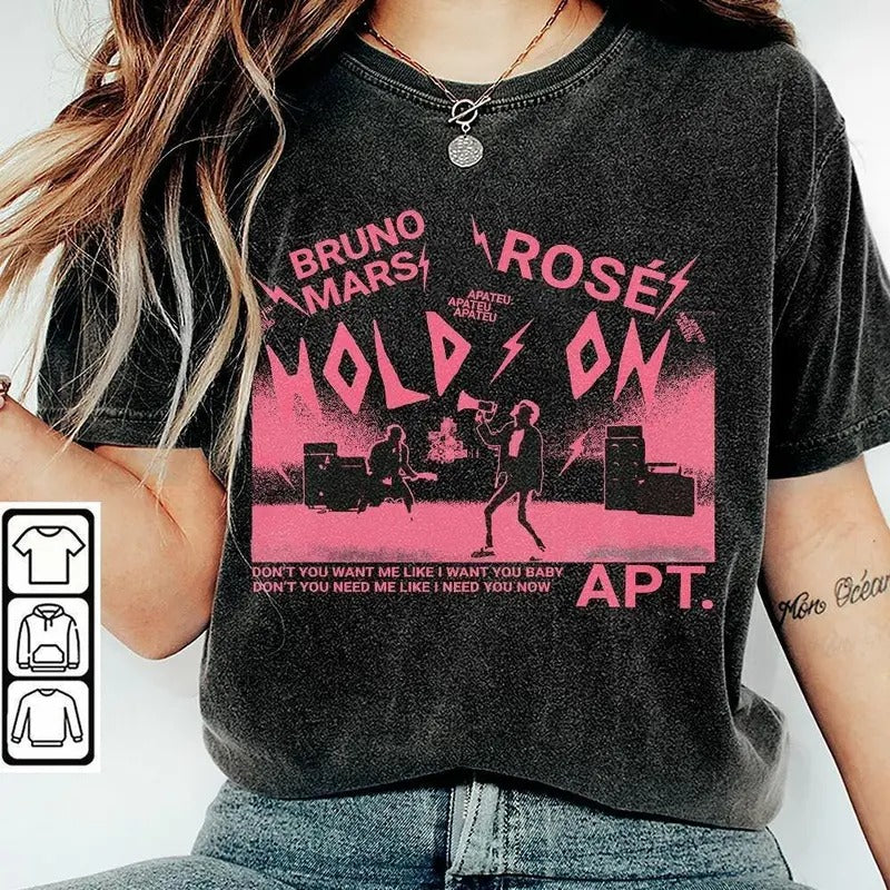 Hold APT Apateu Trending Song Ros3&Brun0 Mars Rose - Adult & Kids T-Shirts, Sweatshirts & Hoodies apparel design preview 1