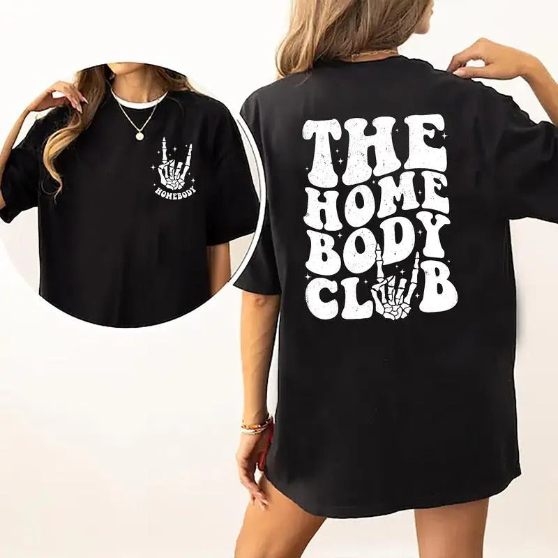 Homebody Club Antisocial Introvert Staying Home Retro - Adult & Kids T-Shirts, Sweatshirts & Hoodies apparel design preview 1