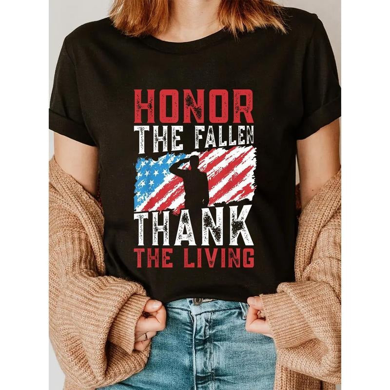 Honor Fallen Thank Living Veteran Memorial Day Causal - Adult & Kids T-Shirts, Sweatshirts & Hoodies apparel design preview 1