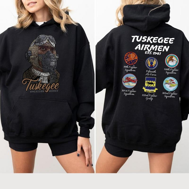 Tuskegee American Heroes Airmen 100% Cotton Classic - Adult & Kids T-Shirts, Sweatshirts & Hoodies apparel design preview 1