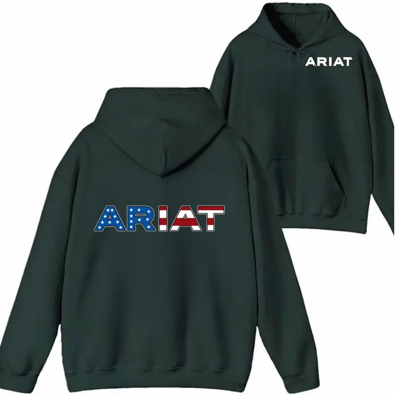 Ariat USA Flag Logo American Outdoor Activities Daily - Adult & Kids T-Shirts, Sweatshirts & Hoodies apparel design preview 1