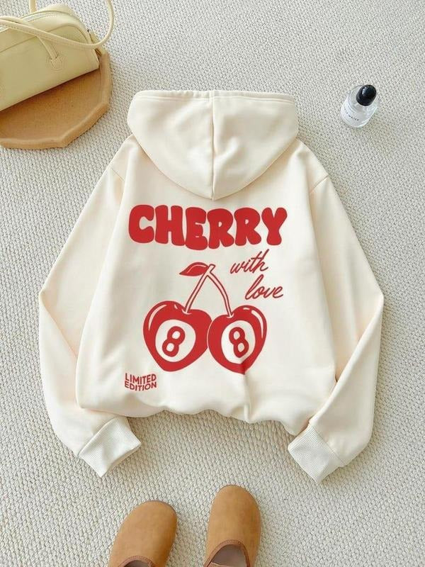 Cherry Letter Print Drop Shoulder 100% Cotton Classic - Adult & Kids T-Shirts, Sweatshirts & Hoodies apparel design preview 1