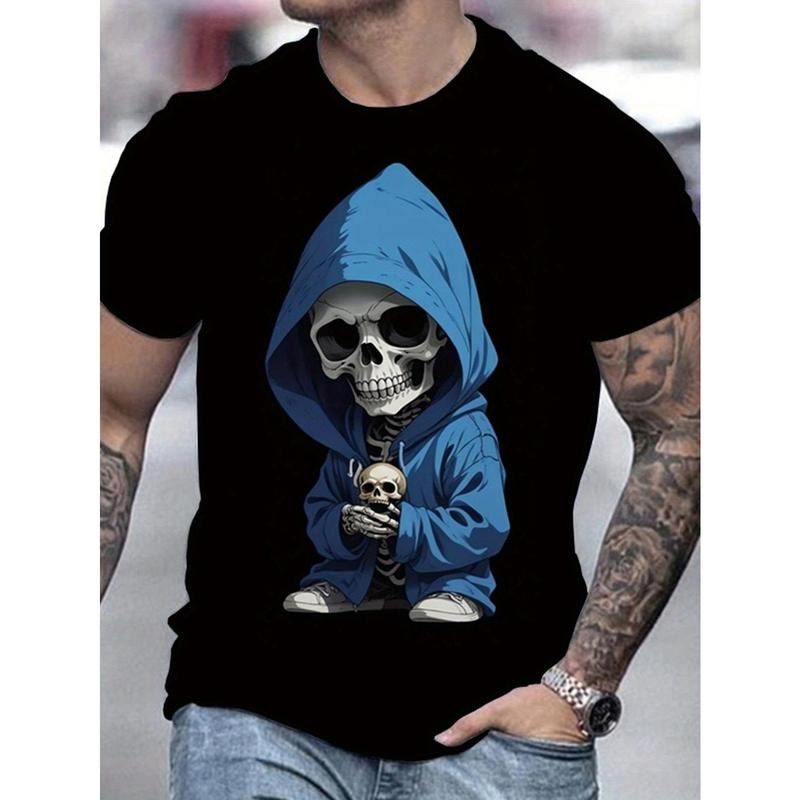 Skeleton Print Casual Cotton Summer Top Round Neck - Adult & Kids T-Shirts, Sweatshirts & Hoodies apparel design preview 1