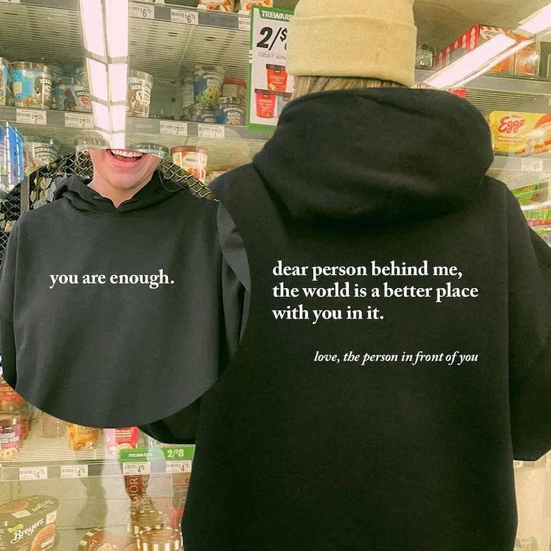 You Are Enough Dear Person Behind Me 2Sided Vintage - Adult & Kids T-Shirts, Sweatshirts & Hoodies apparel design preview 1