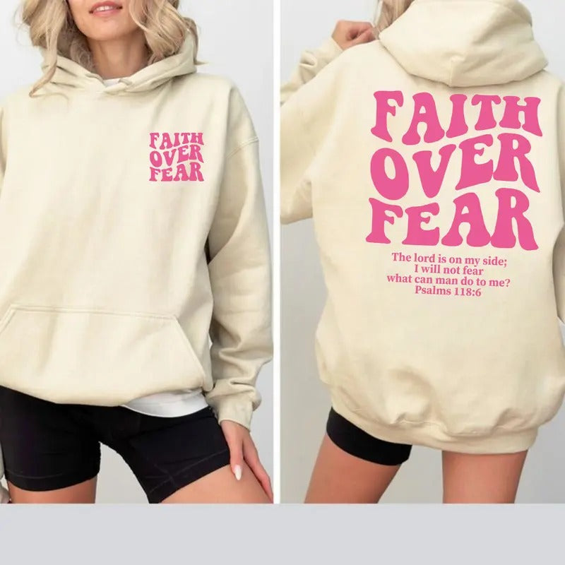 Faith Over Fear Christian Bible Verse Classic Fit - Adult & Kids T-Shirts, Sweatshirts & Hoodies apparel design preview 1