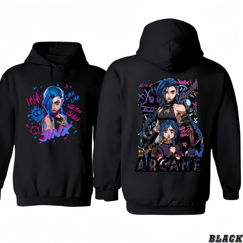 Arcane Jinx Vi League Legends New Season Man 100% - Adult & Kids T-Shirts, Sweatshirts & Hoodies apparel design preview 1