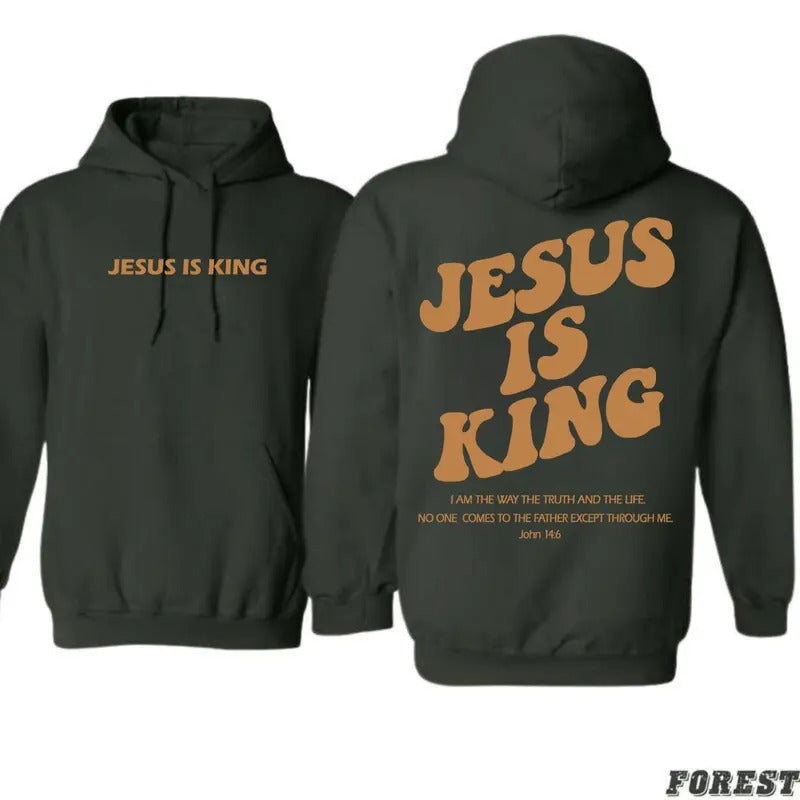 Jesus Is King 2 Sided Printing Christian Vintage - Adult & Kids T-Shirts, Sweatshirts & Hoodies apparel design preview 1