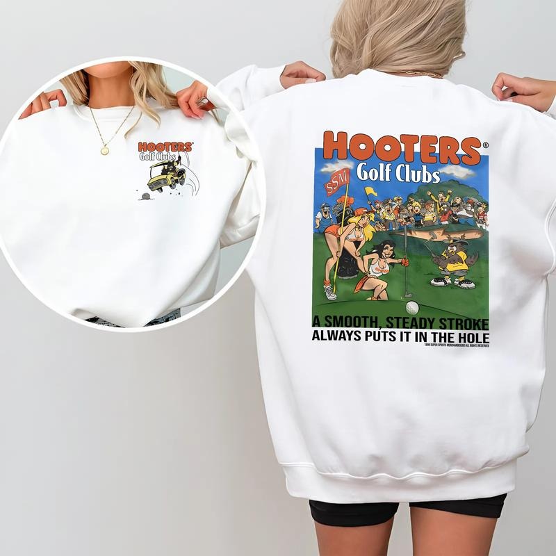 Hooters Golf Club 2 Sided Retro Humor Streetwear - Adult & Kids T-Shirts, Sweatshirts & Hoodies apparel design preview 1
