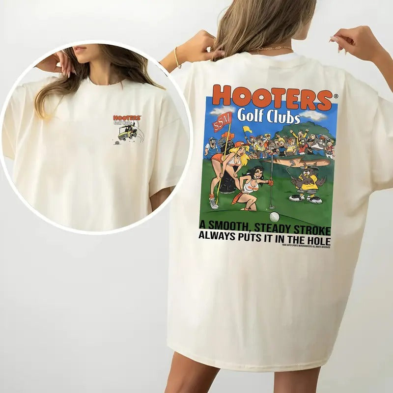 Hooters Golf Club Double Sides Printed Fabric - Adult & Kids T-Shirts, Sweatshirts & Hoodies apparel design preview 1