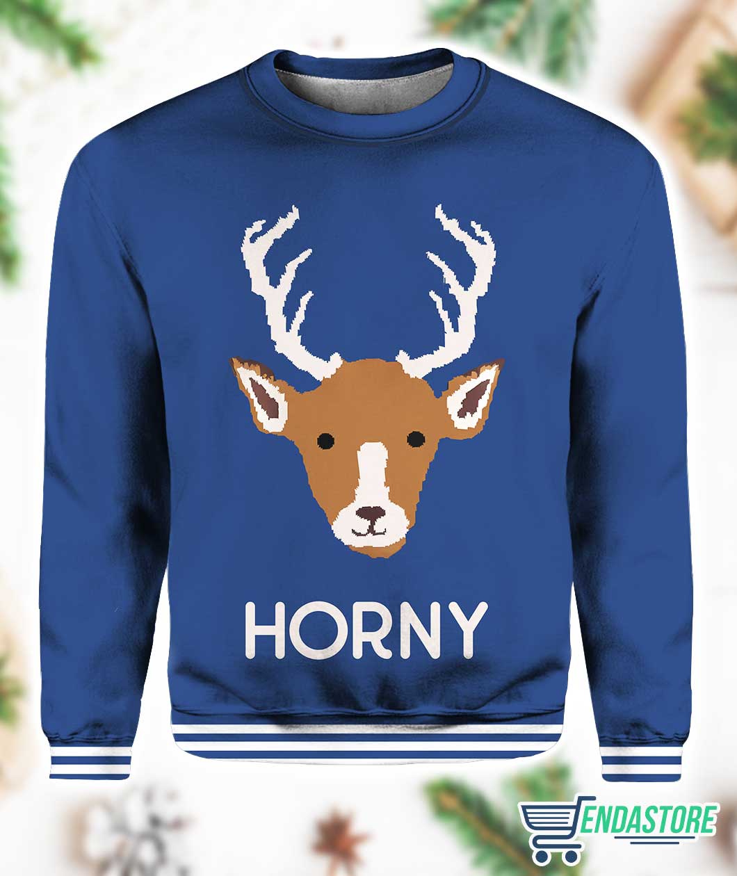 Horny As Buck 3D Ugly Christmas Sweater - Holiday Gift product image 3