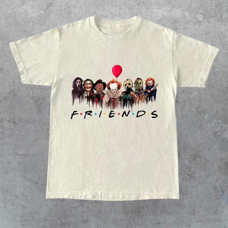 Horror Characters Friends Halloween Trending You Her - Adult & Kids T-Shirts, Sweatshirts & Hoodies apparel design preview 1