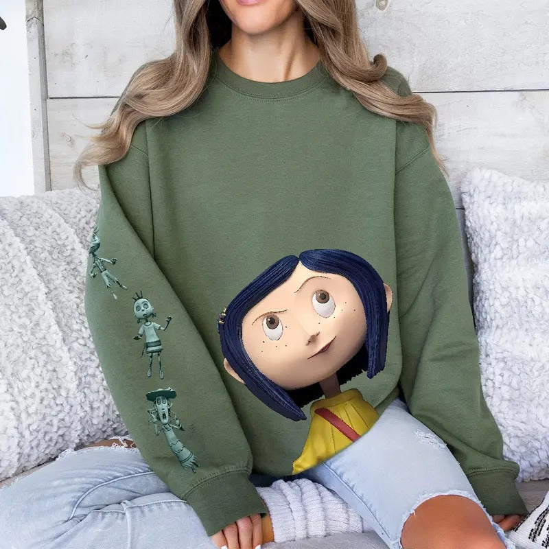 Horror Film Cartoon Movie Coraline Doll Halloween - Adult & Kids T-Shirts, Sweatshirts & Hoodies apparel design preview 1