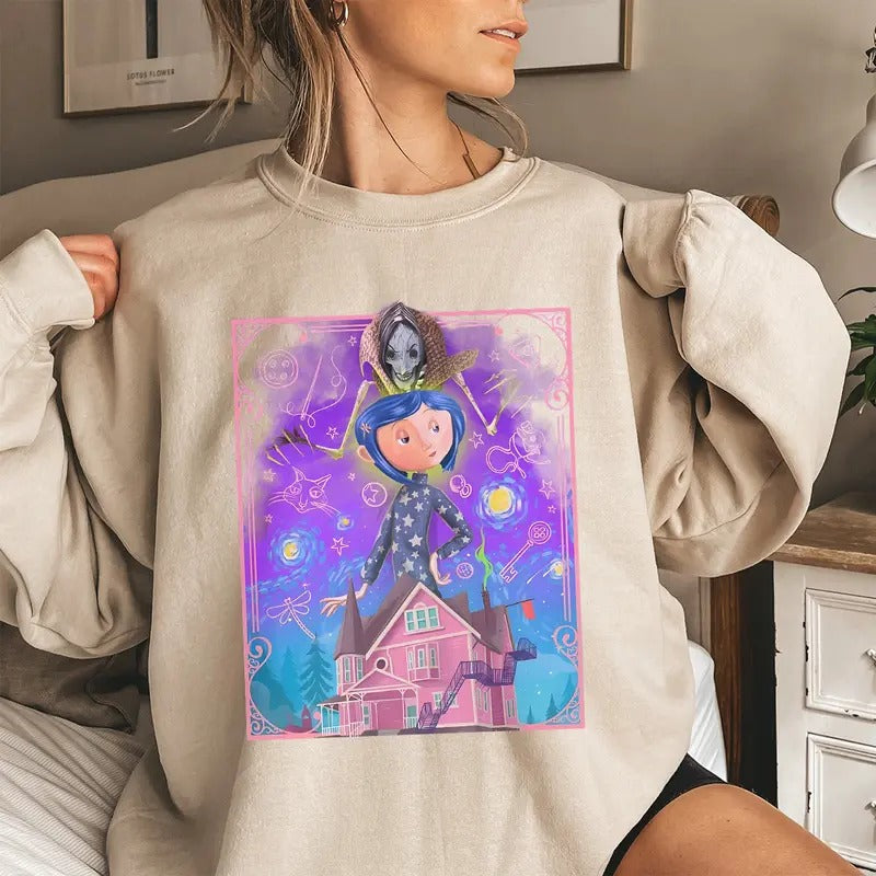 Horror Film Cartoon Movie Coraline Doll Halloween - Adult & Kids T-Shirts, Sweatshirts & Hoodies apparel design preview 1