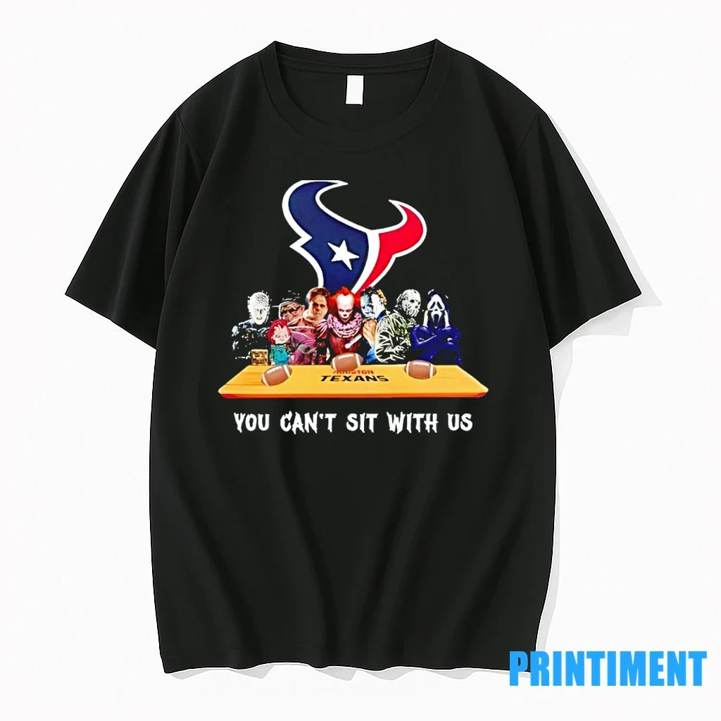 Horror Movie Characters You Cant Sit With Us Houston - Adult & Kids T-Shirts, Sweatshirts & Hoodies apparel design preview 1