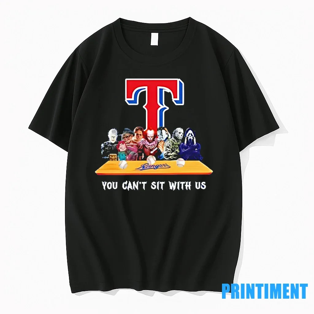 Horror Movie Characters You Cant Sit With Us Texas - Adult & Kids T-Shirts, Sweatshirts & Hoodies apparel design preview 1