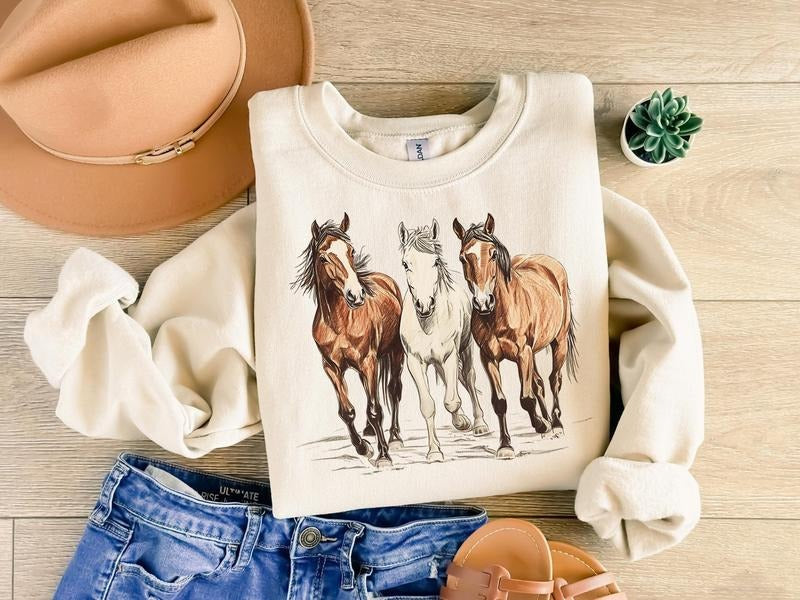 Horse Western Desert Cowgirl Rider Lover Country - Adult & Kids T-Shirts, Sweatshirts & Hoodies apparel design preview 1