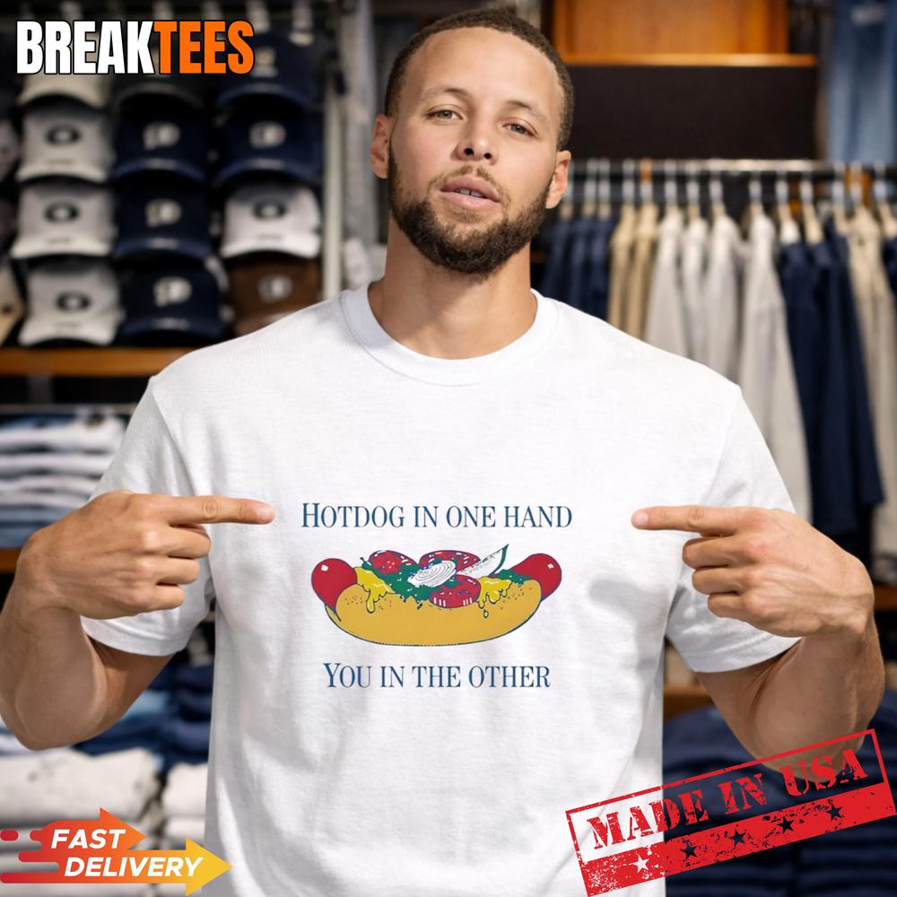 Hotdog In One Hand You The Other Art - Adult & Kids T-Shirts, Sweatshirts & Hoodies apparel design preview 1