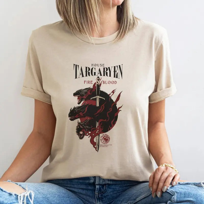 House Dragon Targaryen Book Addict Riding Booklover - Adult & Kids T-Shirts, Sweatshirts & Hoodies apparel design preview 1