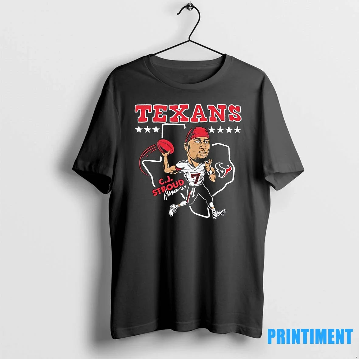 Houston Texans Cj Stroud Caricature Signature Sweater - Adult & Kids T-Shirts, Sweatshirts & Hoodies apparel design preview 1