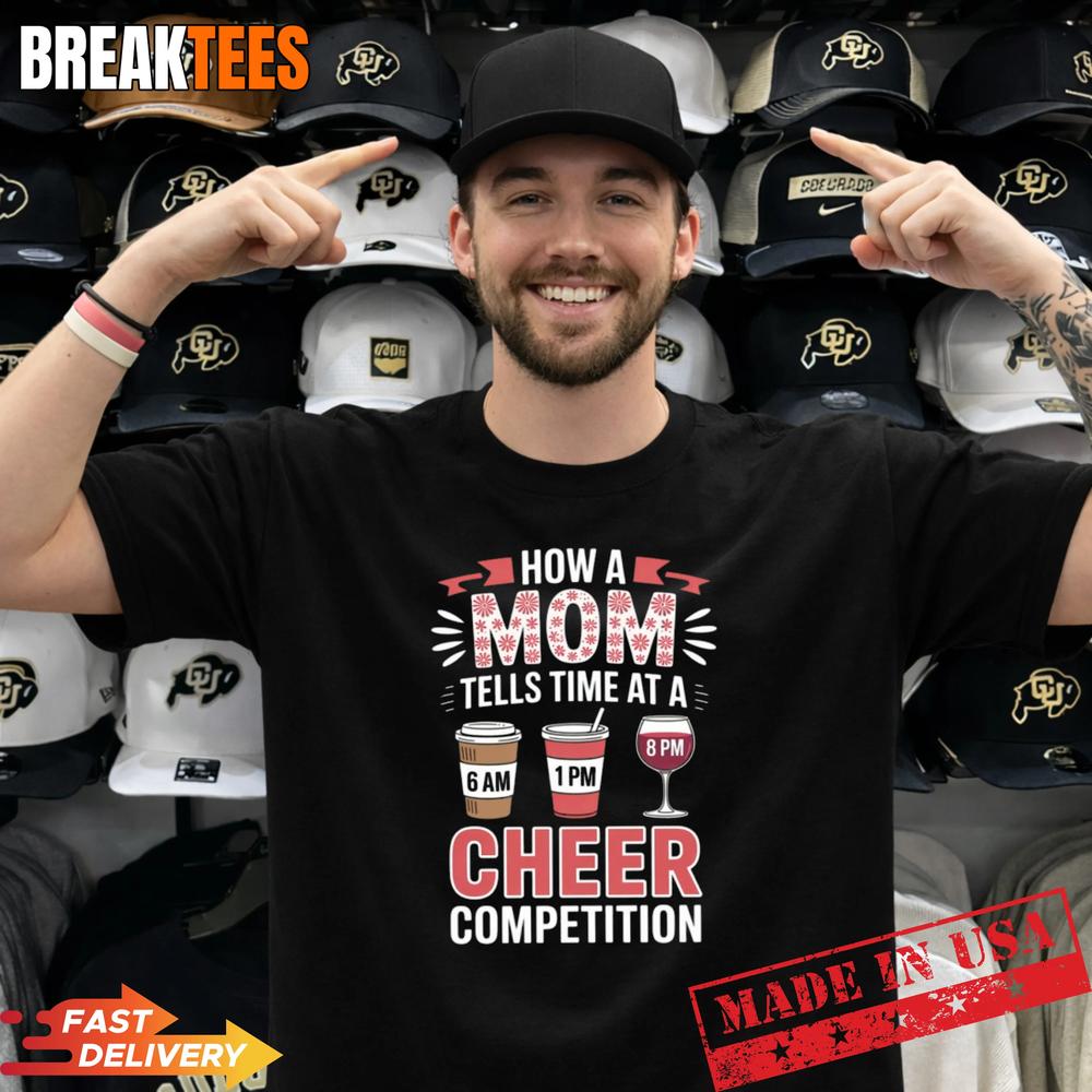 How A Cheer Mom Tells Time at Competition - Adult & Kids T-Shirts, Sweatshirts & Hoodies apparel design preview 1