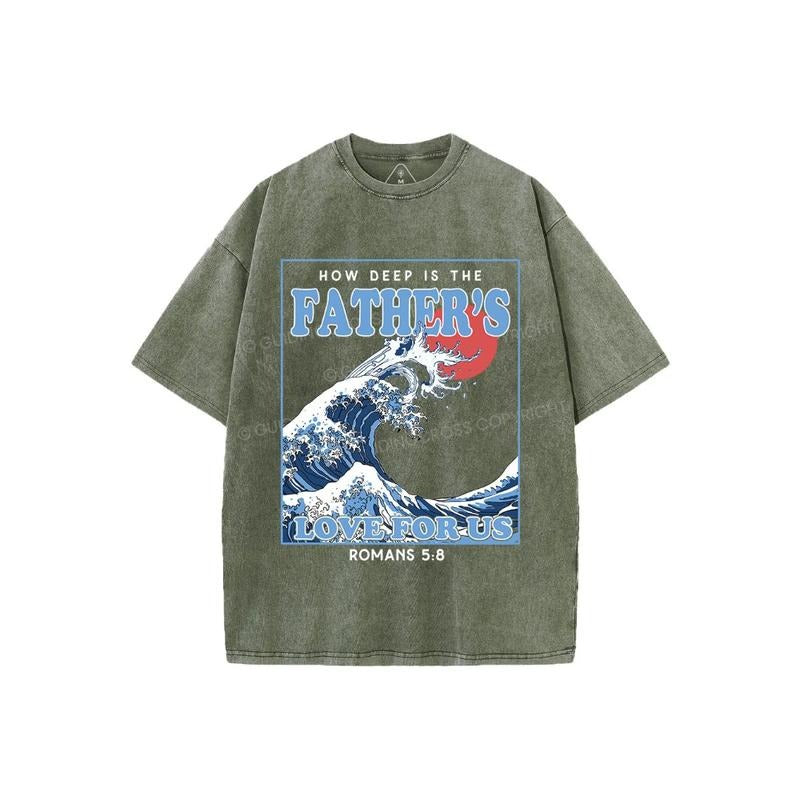How Deep Is Father'S Love Us Christian Washed Comfy - Adult & Kids T-Shirts, Sweatshirts & Hoodies apparel design preview 1