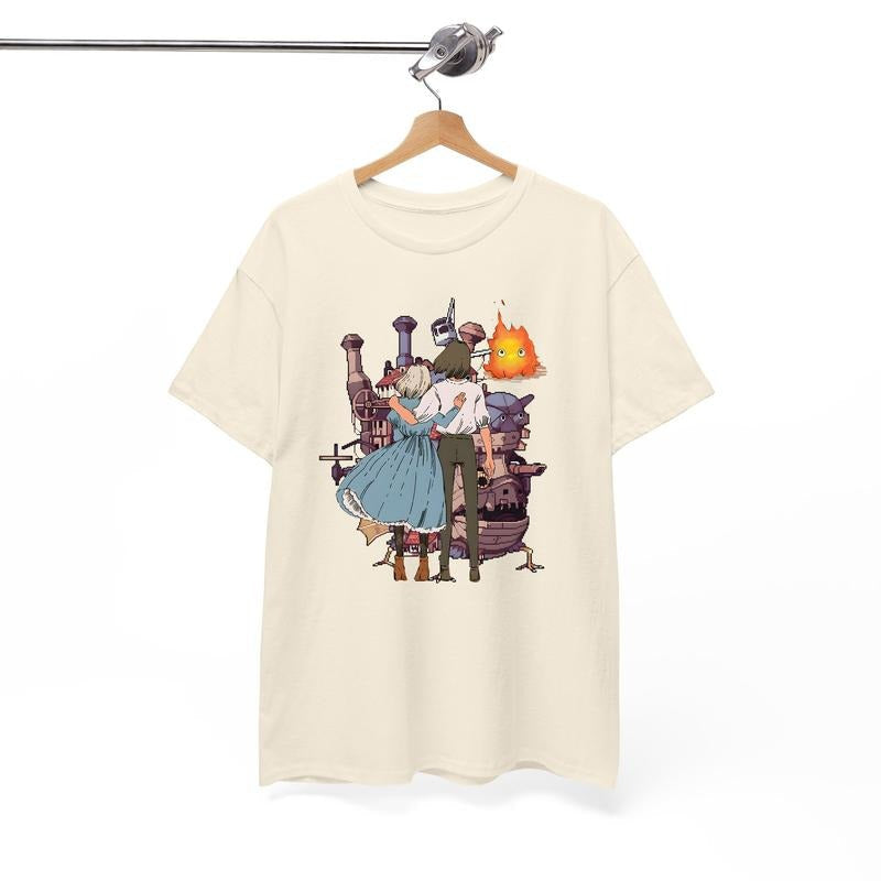Howl Sophie Calcifer Howl'S Moving Castle Miyazaki - Adult & Kids T-Shirts, Sweatshirts & Hoodies apparel design preview 1
