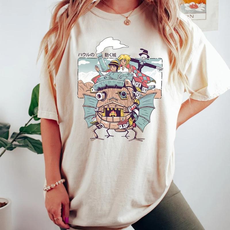 Howl'S Moving Castle Howl Sophie Calcifer Studio - Adult & Kids T-Shirts, Sweatshirts & Hoodies apparel design preview 1