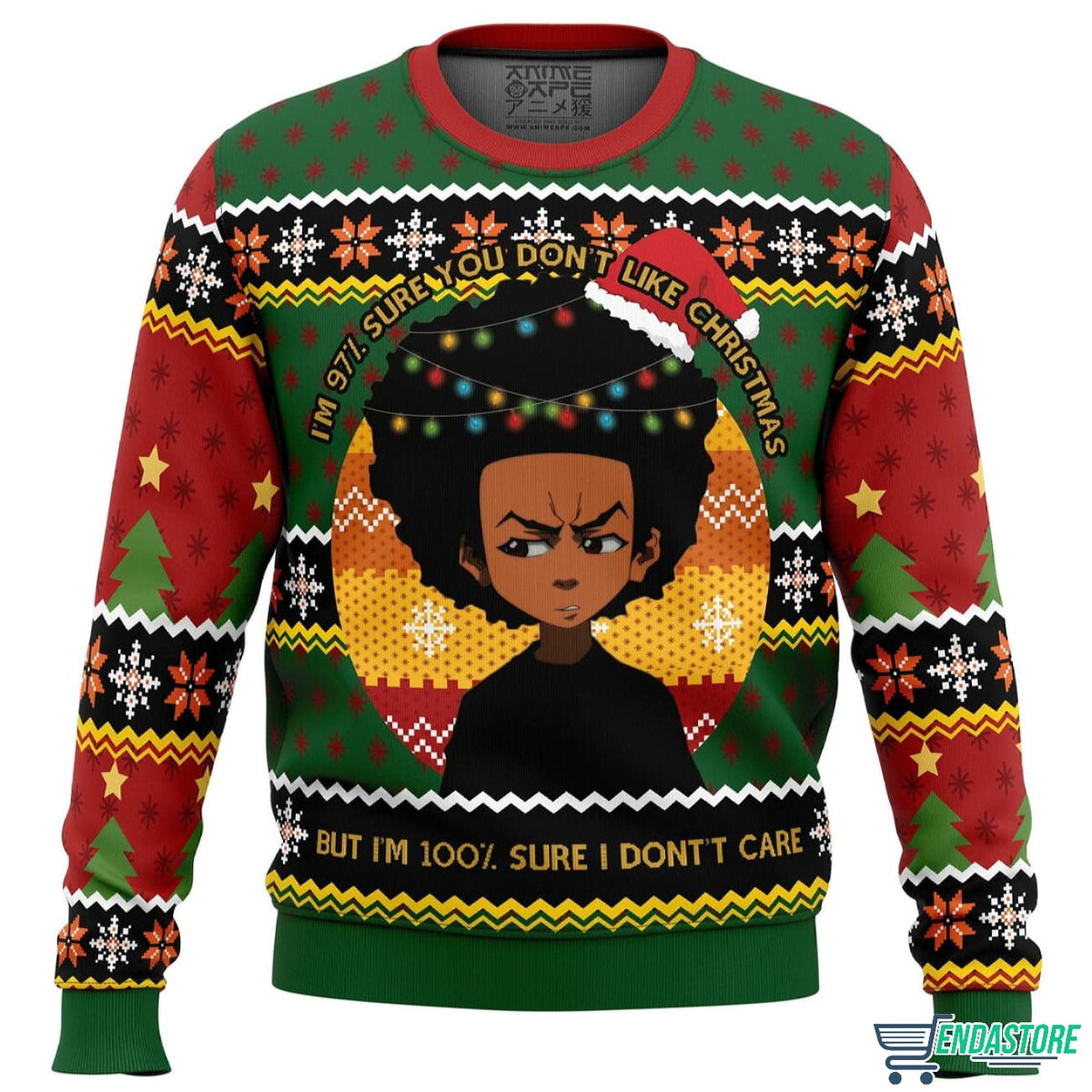 Huey Freeman The Boondocks 3D Ugly Christmas Sweater - Holiday Gift product image