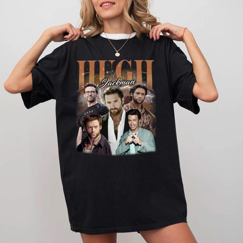 Hugh Jackman Vintage Retro 90s - Adult & Kids T-Shirts, Sweatshirts & Hoodies apparel design preview 1
