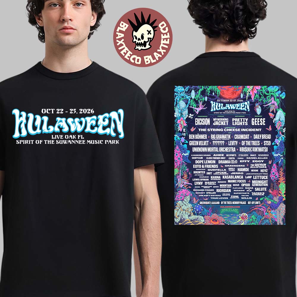 Hullaween 2026 Full Lineup Poster At Live Oak Florida - Adult & Kids T-Shirts, Sweatshirts & Hoodies apparel design preview 1