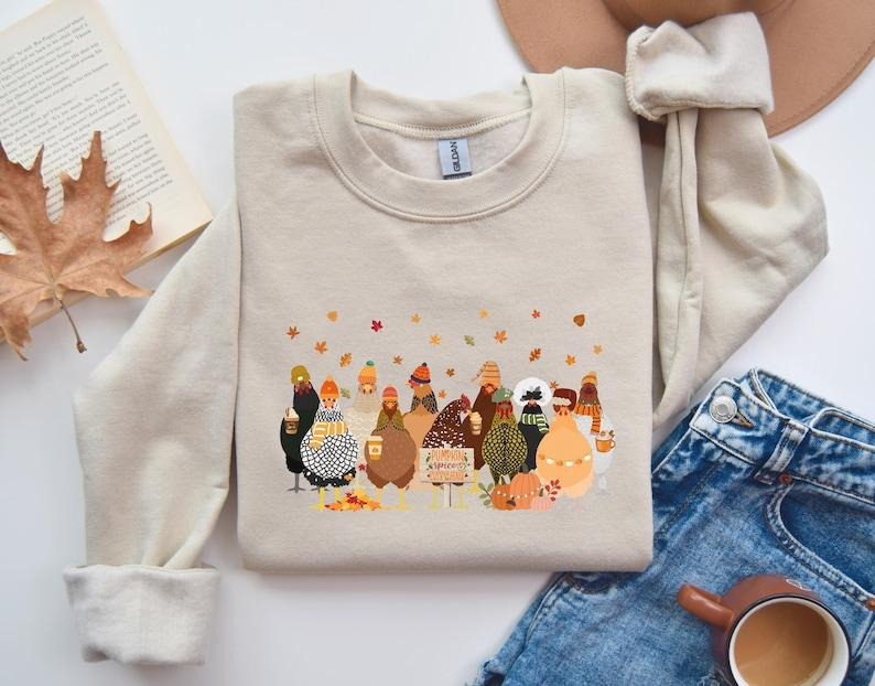 Humorous Fall Chickens Chicken Lover Autumn - Adult & Kids T-Shirts, Sweatshirts & Hoodies apparel design preview 1