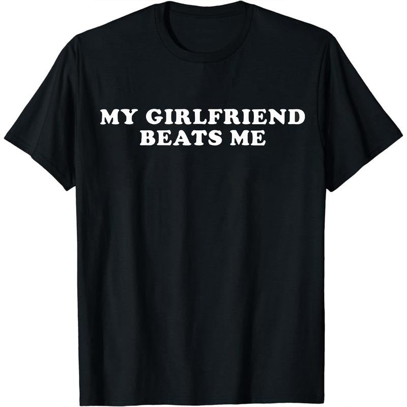 Humorous Sarcastic Statement: 'My Girlfriend Beats - Adult & Kids T-Shirts, Sweatshirts & Hoodies apparel design preview 1
