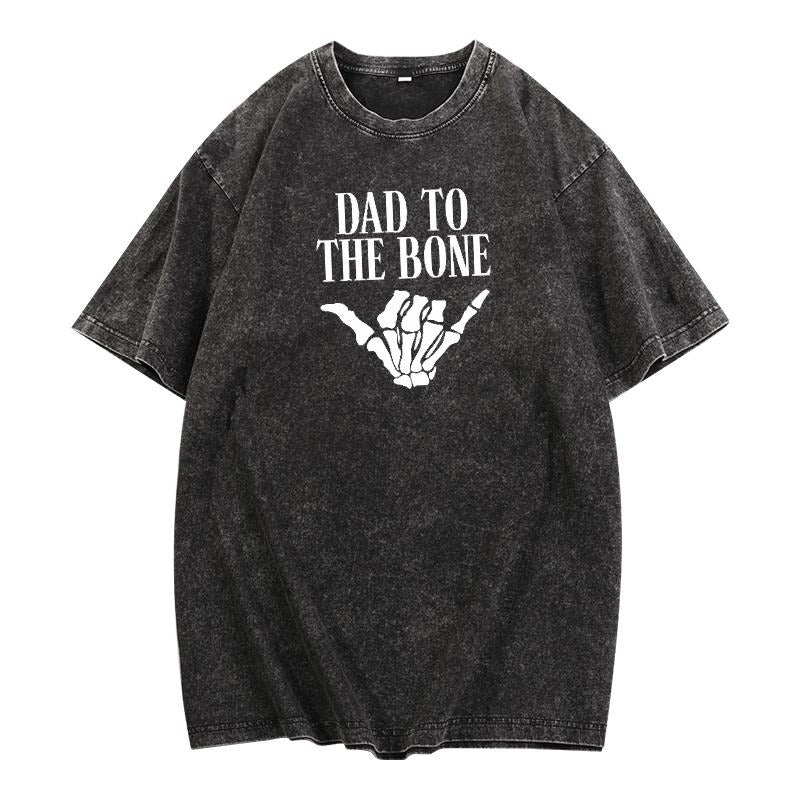Humorous Washed "Dad Bone" Slogan Skeleton Hand - Adult & Kids T-Shirts, Sweatshirts & Hoodies apparel design preview 1