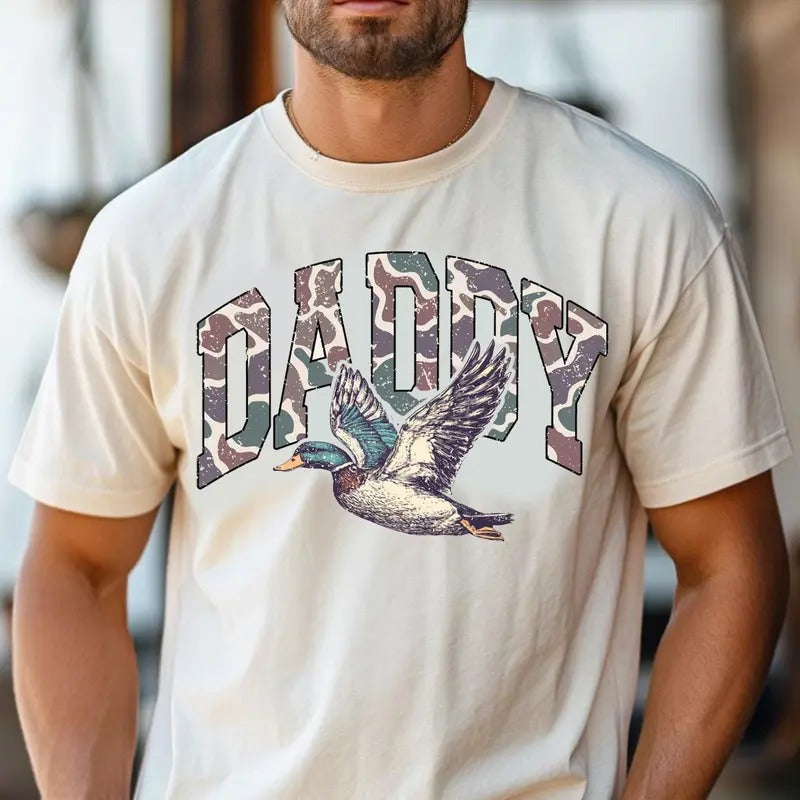 Hunting Daddy Camo Duck Season Mallard Hunters Dad - Adult & Kids T-Shirts, Sweatshirts & Hoodies apparel design preview 1